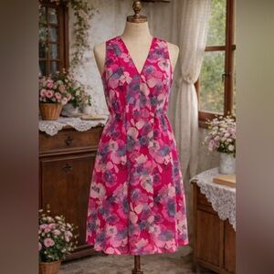 HOST PICK⭐️Rebecca Taylor Pink & Purple Floral Silk Dress
